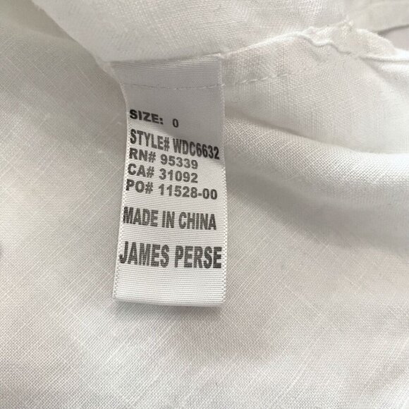 STANDARD JAMES PERSE WHITE 100% LINEN BOAT NECK DRAWSTRING UTILITY DRESS - XS - Picture 9 of 9